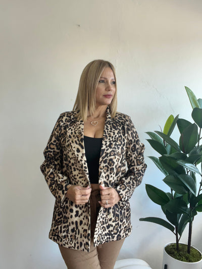 Animal print blazer