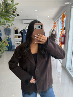 Lace oversize blazer