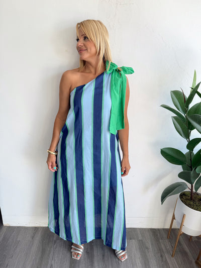 Blue green dress