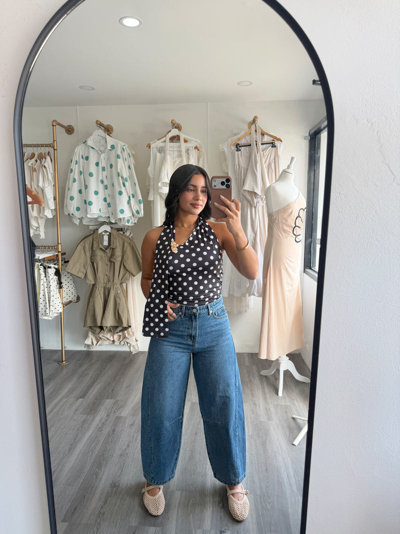 Denim barrel jeans