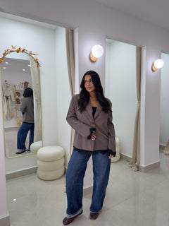Lace oversize blazer