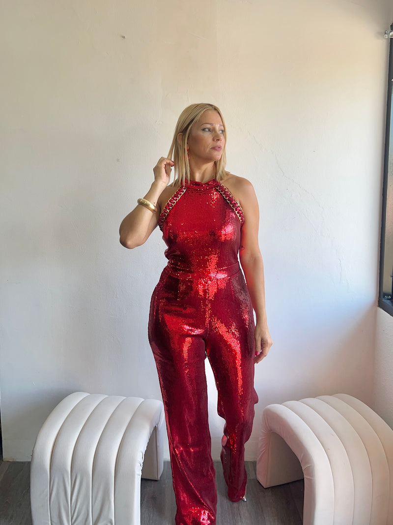 Red jumpsuit