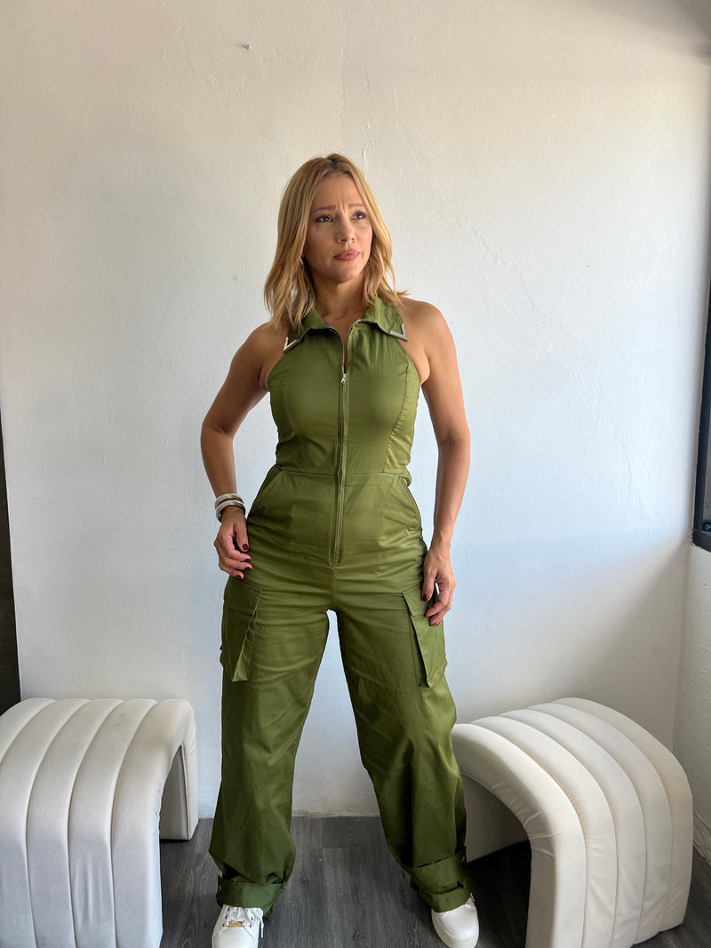 Green jumpsuit cargo