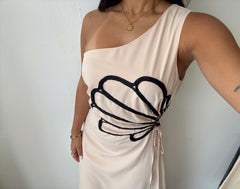 Beige detail dress