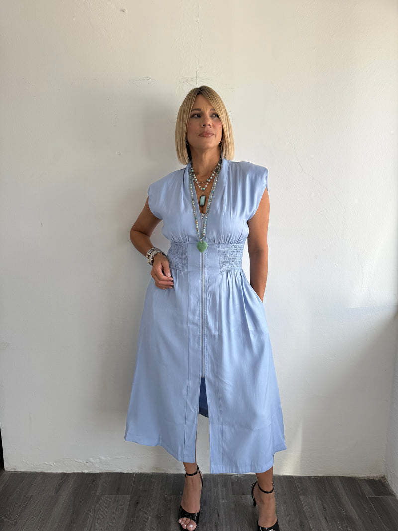 Blue midi dress
