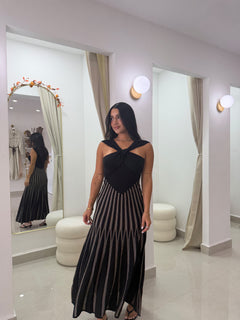 Black nude dress