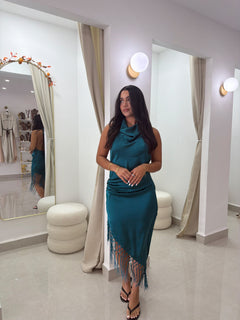 Turquoise Fringe Dress
