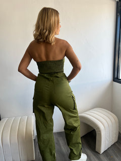 Green jumpsuit cargo