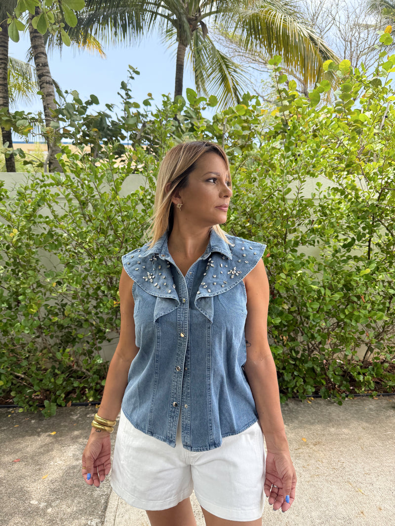 Denim top