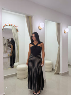 Black nude dress