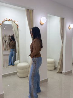 Rhinestone detail jeans