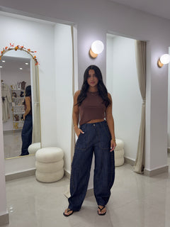 Studs barrel jeans