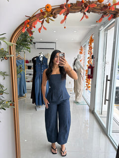Striped denim set