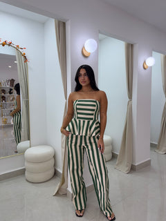 Green striped set