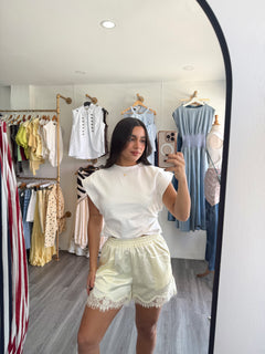 Satin lace shorts