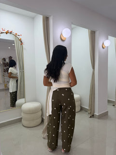 Polka dots barrel pants