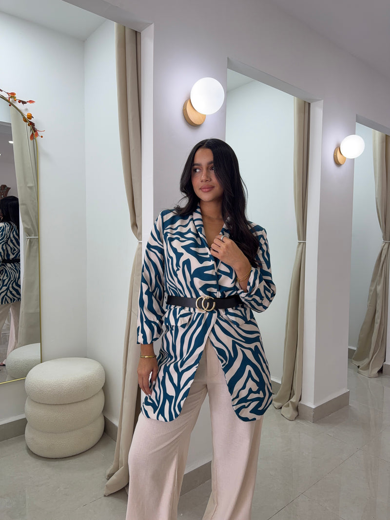 Zebra print blazer