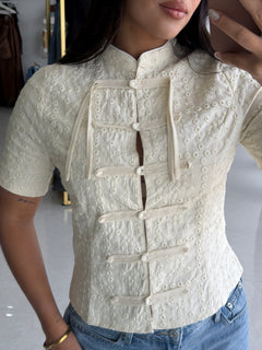 Mandarín beige top