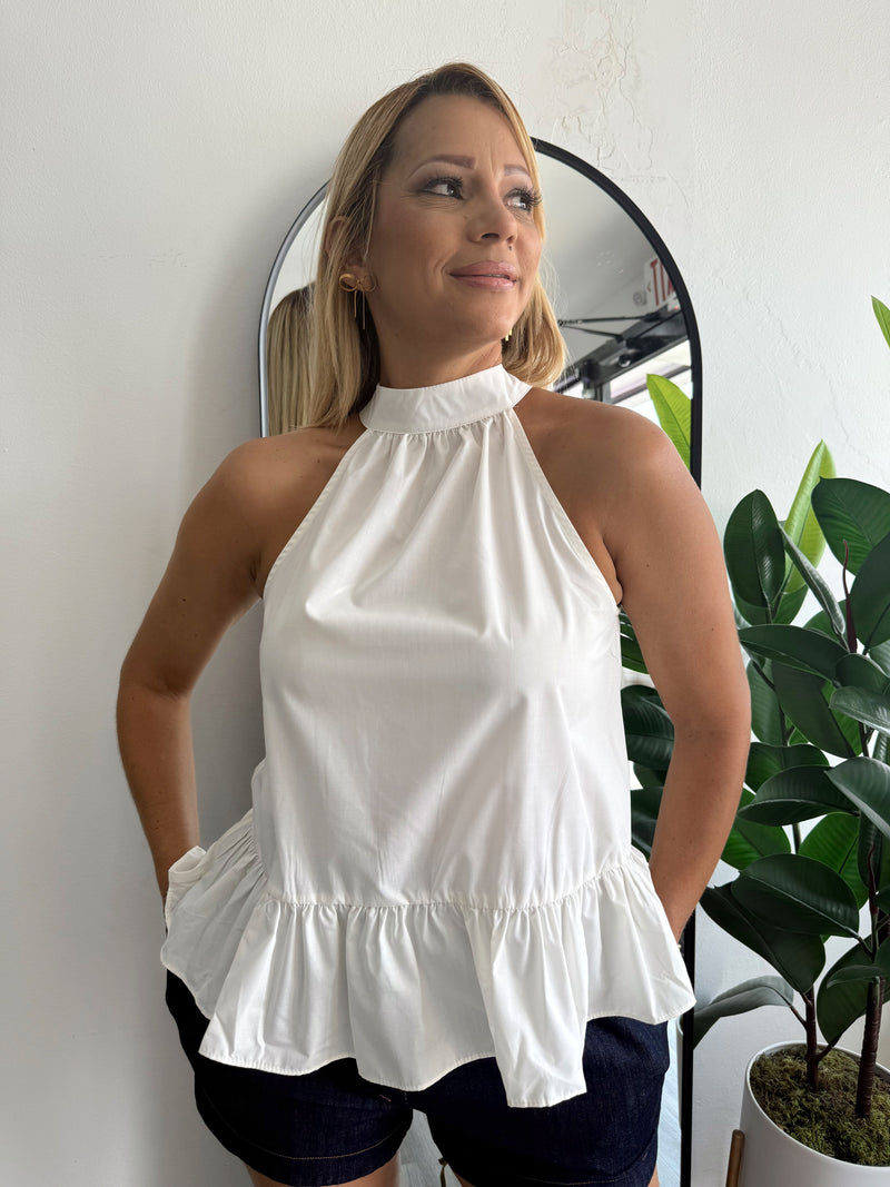 White halter top
