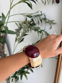 Burgundy Stone Cuff