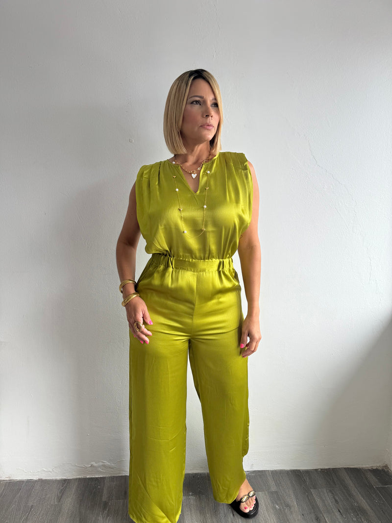 Green jumpsuit