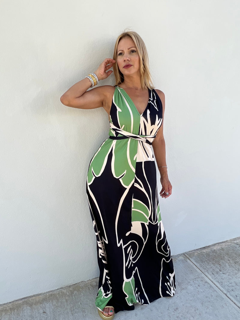 Green maxi dress