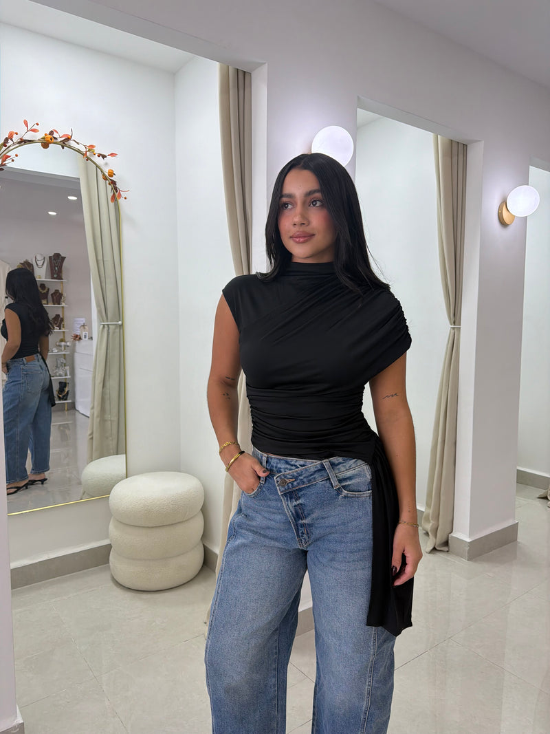 hi-low knit top