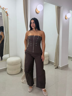 Military corset jumpsuit