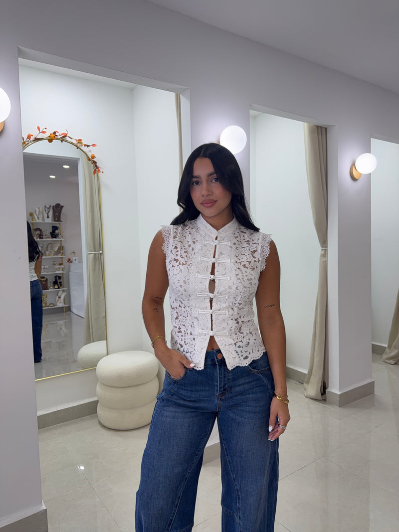 White lace top