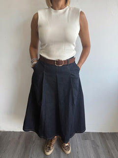 Ivory denim dress
