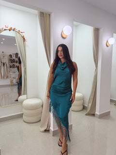Turquoise Fringe Dress