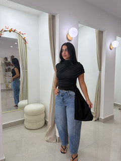 hi-low knit top