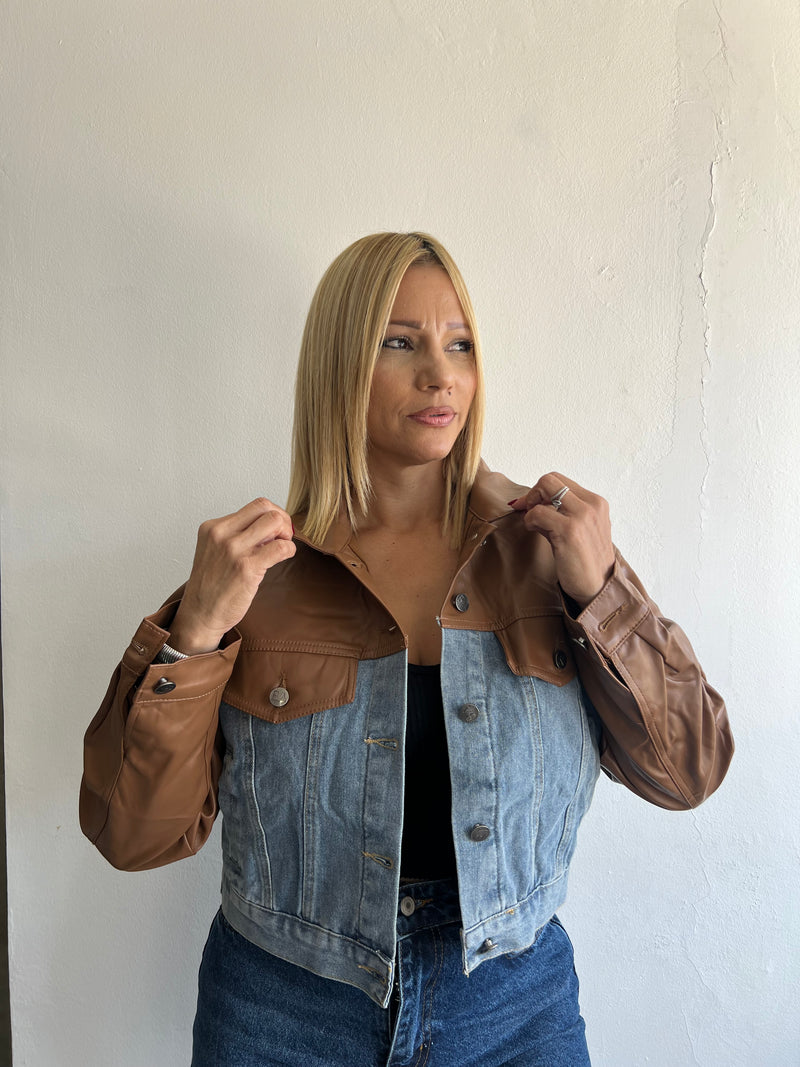 Brown/denim jacket