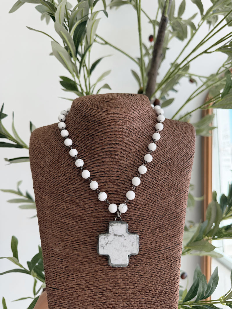 White Cruz necklace