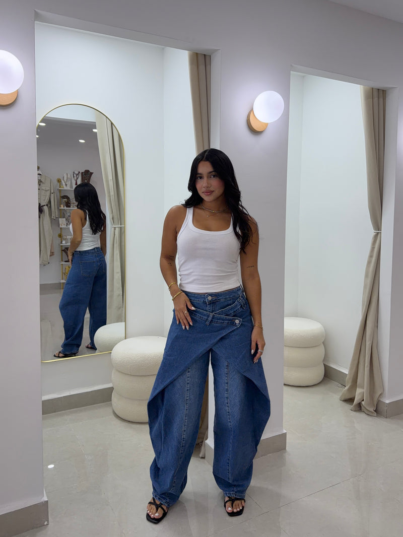 Cross Button Jeans