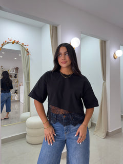 Black lace top
