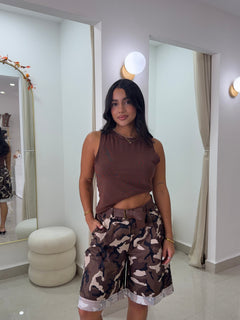 Brown basic top