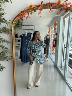 Beige linen pants