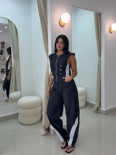 Denim Vest and barrel pants set
