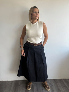 Ivory denim dress