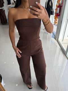 Brown Stripe jumpsuit