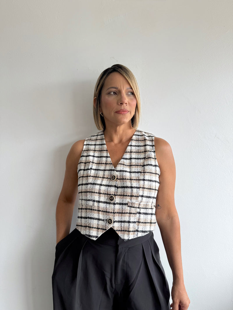 Brown multi top