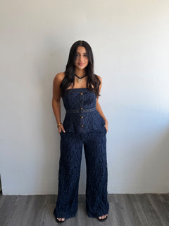 Lace navy set