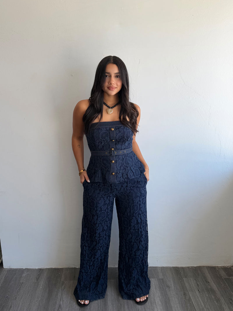 Lace navy set