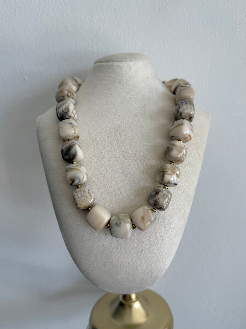 Nude Stone Statement necklace