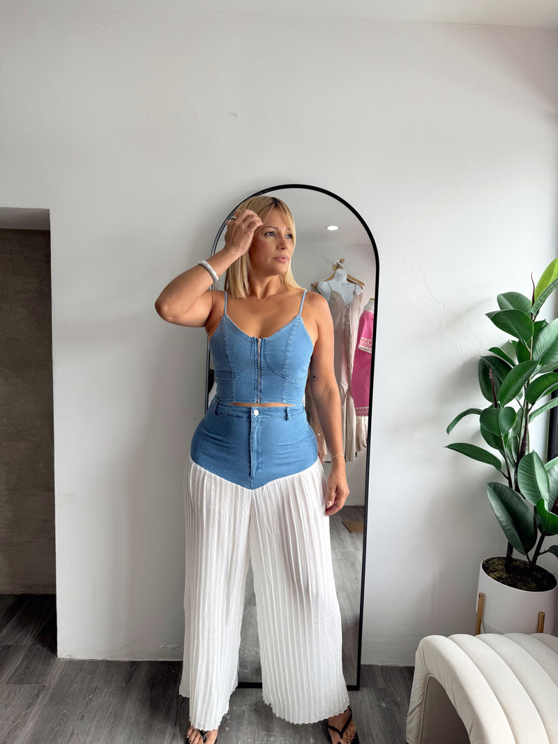 Denim two piece