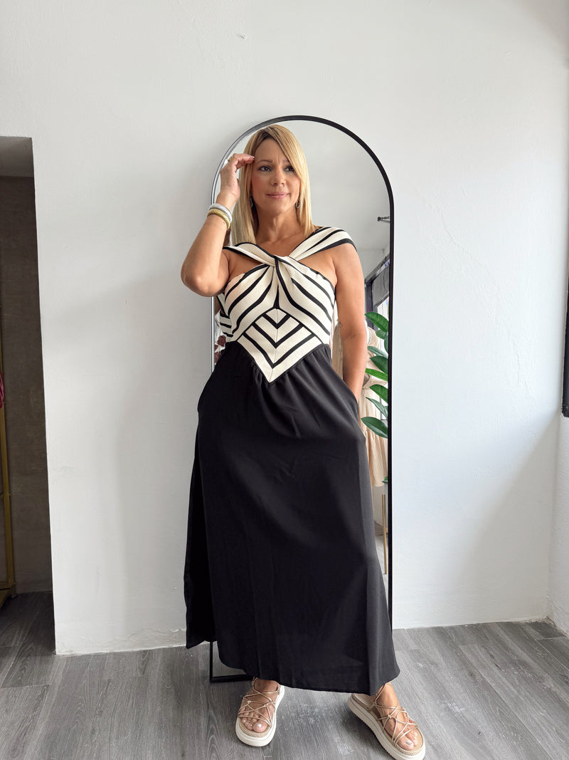 Black/ivory dress
