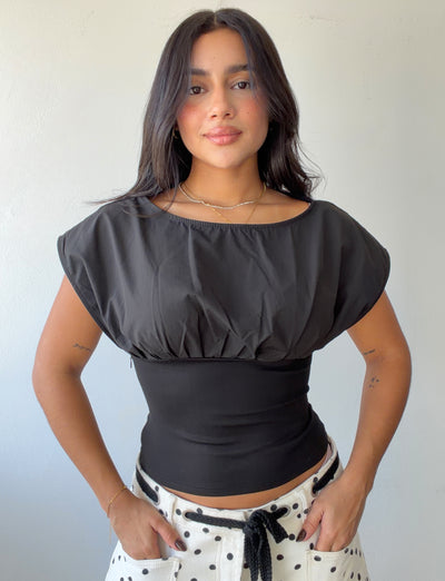 Black fitted top
