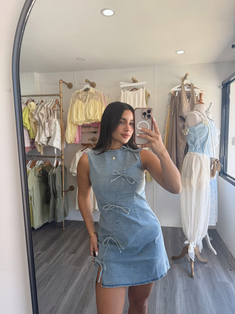 Denim mini dress