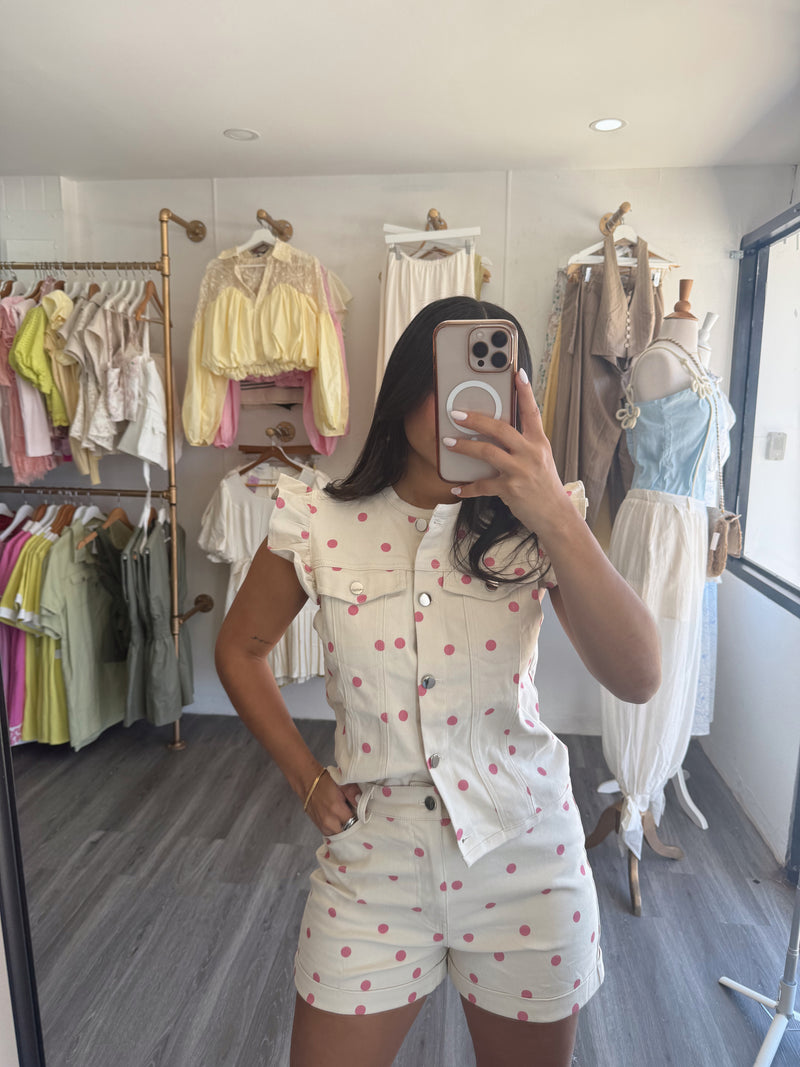 Pink Polka dot set